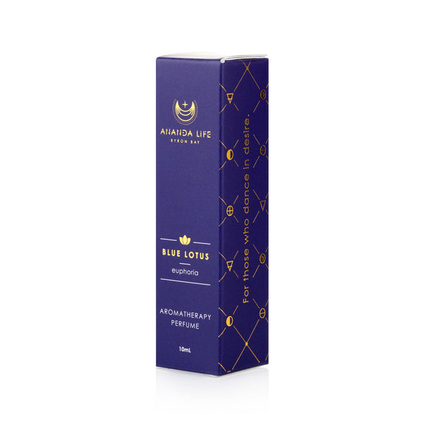 Blue lotus botanical perfume oil luxury perfume packaging
