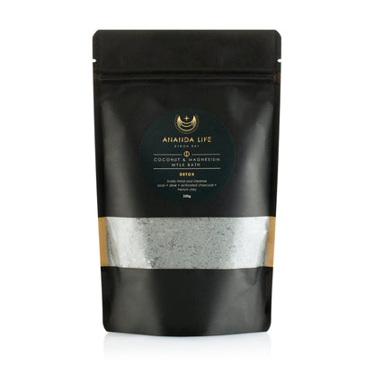Detox coconut magnesium bath soak mineral bath salts with clay and charcoal – Ananda Life