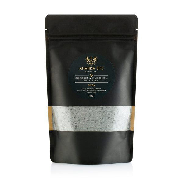 Detox coconut magnesium bath soak mineral bath salts with clay and charcoal – Ananda Life