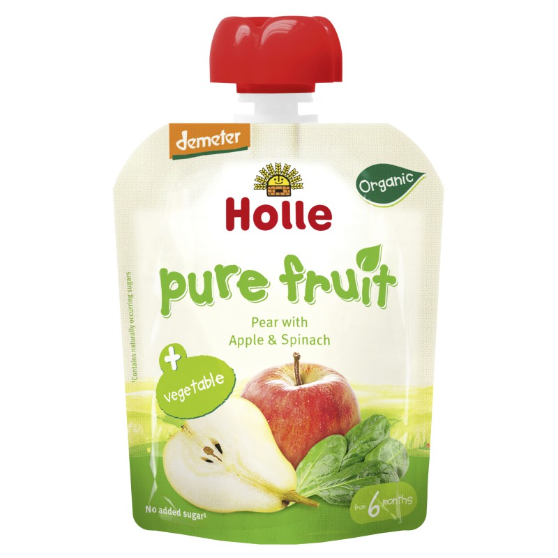 Holle Organic Pouch Pear with Apple & Spinach