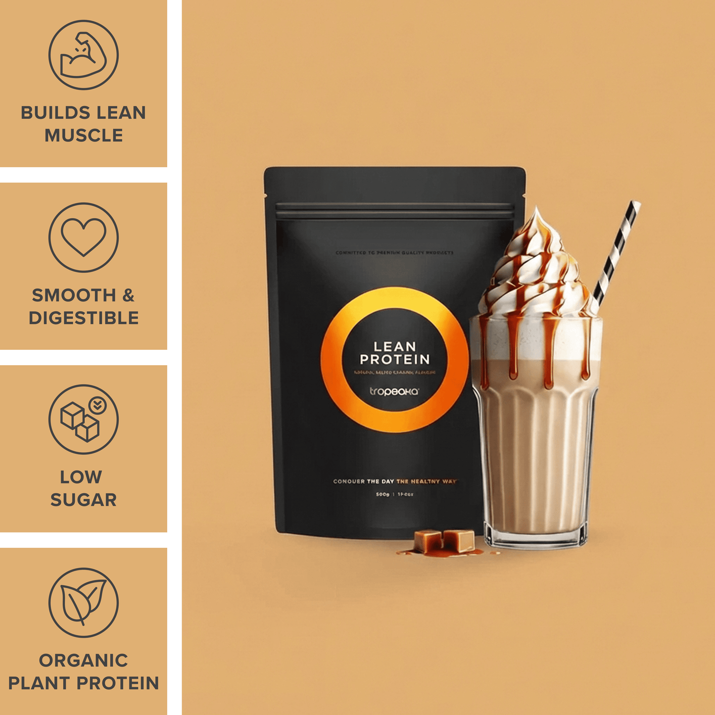 Tropeaka Lean Protein Powder - Salted Caramel - L'Organic