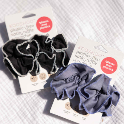 Kooshoo Plastic-Free Ruffle Scrunchie - Blue Granite