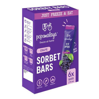 Pops Malaya Freeze-at-Home Sorbet Bars - Grape 6 x 45ml - Happy Tummies Pty Ltd