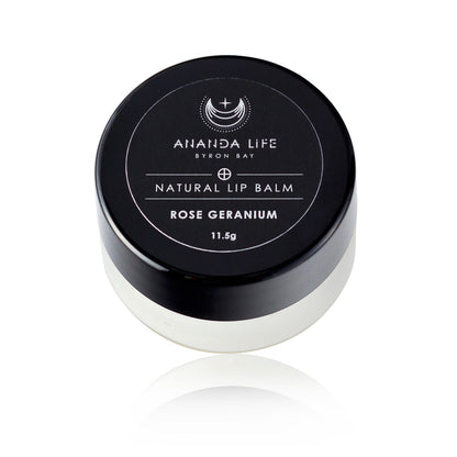 Ananda Life Rose Geranium Lip Balm Glass pot