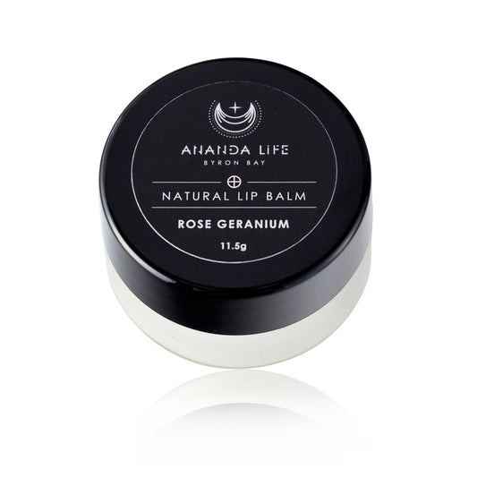 Ananda Life Rose Geranium Lip Balm Glass pot