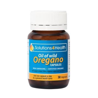 Solutions 4 Health Organic Oil of Wild Oregano - 30 VegeCaps - L'Organic